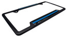 Elektroplate Police Blue Line Open Black License Plate Frame | POLICE-OPN-BLK-LPF