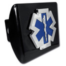 Elektroplate EMS Emblem on Black Metal Hitch Cover EMS-BLK-HRC