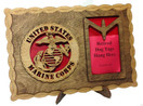 Armed Forces Marines Custom Laser Crafted 3D Wooden Dog Tag Holder Plaque