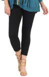 Jess & Jane Mineral Washed Cotton Spandex Legging Pant M37-Crop Jet Black - XL
