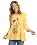 Jess & Jane Mineral Washed 100% Cotton Slub Layered Tunic Wheat Small