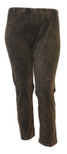 Jess & Jane Mineral Washed Cotton Spandex Legging Pant M31-Ankle Chocolate 3X
