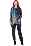 Jess & Jane French Brushed Knit Tunic Top with Patch Pocket & Button Layla 1X