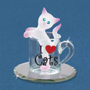 Glass Baron Kitty Cup Figurine S2 418