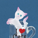 Glass Baron Kitty Cup Figurine S2 418