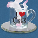 Glass Baron Kitty Cup Figurine S2 418