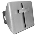 Elektroplate Cross Brushed Metal Hitch Cover, CROSS-BASIC-BRU-HRC