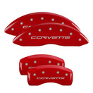 MGP Caliper Covers 13008SCV6RD Corvette Logo - Red Powder Coat - Set of 4