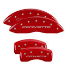 MGP Caliper Covers 13008SCV6RD Corvette Logo - Red Powder Coat, Set of 4