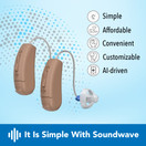 Sontro OTC Hearing Aids for Adults, Beige - Pair - Behind the Ear Aid