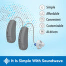 Sontro OTC Hearing Aids for Adults, Grey, Pair - Behind the Ear Aid