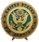 Armed Forces Army Decorative Laser 3D Wooden Wall Plaque Green