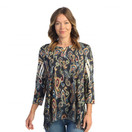 Jess & Jane Chiffon Contrast Tunic Top 63-1749 Bohemia 1X	