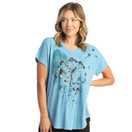 Jess & Jane Mineral Washed 100% Cotton Slub Short-Sleeve Top Whimsical Medium