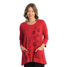 Jess & Jane Pocket Tunic Top CS4-1692 RED Large