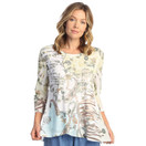 Jess & Jane Burnout Tunic with Mesh Contrast 49-1676 Sepia Small
