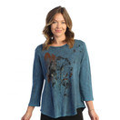Jess & Jane Mineral Washed Top Whimsical Sapphire Value M80-1632 Sapr 2X