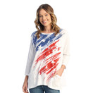 Jess & Jane 100% Cotton Slub Patch Pockets Tunic Top Americana Medium