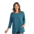 Jess & Jane 100% Cotton Slub Patch Pockets Tunic Top Cypress - 2X