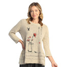 Jess & Jane Mineral Washed 100% Cotton Slub Layered Tunic Beige Large