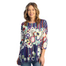 Jess & Jane Women's Sonata Tunic Top with Chiffon Hem 63-1849 Vibrant Large
