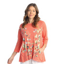 Jess & Jane 100% Cotton Slub Patch Pockets Tunic Top Kelly Watermelon Medium