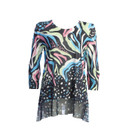 Jess & Jane Chiff on Contrast Tunic Top 63-1679 Lush Small 