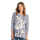 Jess & Jane Mineral Washed 100% Cotton Slub Layered Tunic Bluebell Large