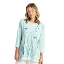 Jess & Jane 100% Cotton Slub Tunic Top With Pocket Prairie Mint Large