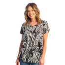 Jess & Jane V-Neck Dolman Cap-Sleeve Top Mystery 2X