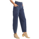 Jess & Jane Cotton Spandex Lantern Pants with Side Patch Pockets Denim