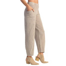 Jess & Jane Cotton Spandex Lantern Pants with Side Patch Pockets Slate Medium