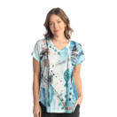 Jess & Jane Pop Art Dolman Cap Sleeve Top - 60-1512 | 1X, Porto