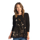 Jess & Jane Floral Print Layered Tunic Top | 1X, Together Black