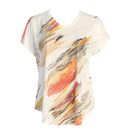 Jess & Jane Pop Art Dolman Cap Sleeve Top, 60-1512 (Large, Dahlia)