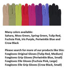 Foxgloves Grip Gardening Gloves – Over the wrist protection with silicone grip ovals on palm - Large, Periwinkle Blue