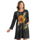 Jess & Jane Mineral Washed Dress w/Patch Pockets M86 (2X, Sunflower Black)
