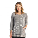 Jess & Jane Mineral Washed Tunic Top M94 (Small, Dot N Line Midnight)