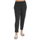 Jess & Jane Mineral Washed Tapered Jogger Pants M77 (Small, Black)