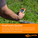 Gallagher Fault Finder | Identify & Locate Electric Fence Faults | Tough Pocket Size Digital Reader with Extendable Voltage Probe | 3-in-1 Device (Volt Meter, Current Meter, Short Finder)