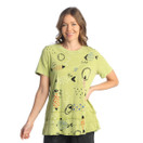 Jess & Jane Print Layered Short Sleeve Top M82 (Small, Bahamas Cactus)