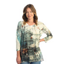 Jess & Jane Women's Sonata Tunic Top with Chiffon Hem - 1X, Jasmine