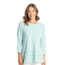 Jess & Jane Floral Print Layered Tunic Top X-Large, Mint