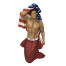 December Diamonds Patriot Merman with American Flag Christmas Ornament 5555052