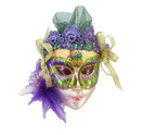 December Diamonds Glass Ornament - Mardi Gras Face Mask