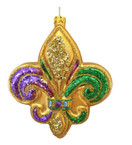 December Diamonds Glass Ornament - Fleur De Lis, Mardi Gras Theme