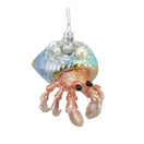December Diamonds Hermit Crab Glass Christmas Ornament