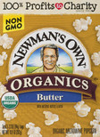 Newman's Own Organics Pop's Corn, Organic Microwave Popcorn, Butter, 3-Count, 9.9-Ounce