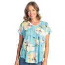 Jess & Jane Pop Art Dolman Cap Sleeve Top 60-1512, Bora Bora