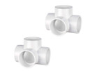 CIRCOPACK UTILITY Grade 2 Inch 4-Way PVC Fitting Connectors For Use With Schedule 40 - 2 Inch PVC Pipes, 2 Pieces